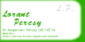 lorant percsy business card